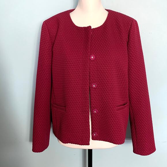 J. Crew Portfolio jacket in Matelasse Deep Berry - Picture 8 of 11